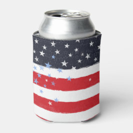 Porta-lata Estrelas e Greve de Grunge Patriótica