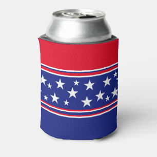 Porta-lata Estrelas Patriotas Vermelhas Azul Branco
