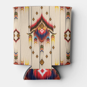 Porta-lata Etnia Geométrica Ikat Folklore Design.