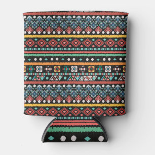 Porta-lata Étnica Boho: Impressão de pixel geométrico