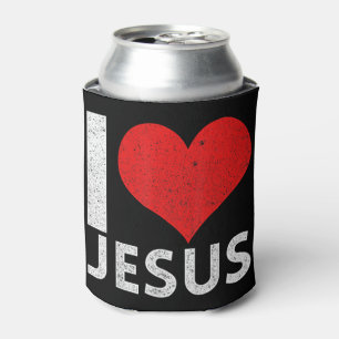 Porta-lata Eu adoro Jesus T-Shirt Você é um devoto Patriótico