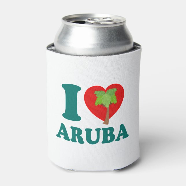 Porta-lata Eu Amo Árvore Palm Aruba (Can Front)