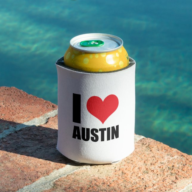 Porta-lata Eu amo Austin (Piscina in situ)