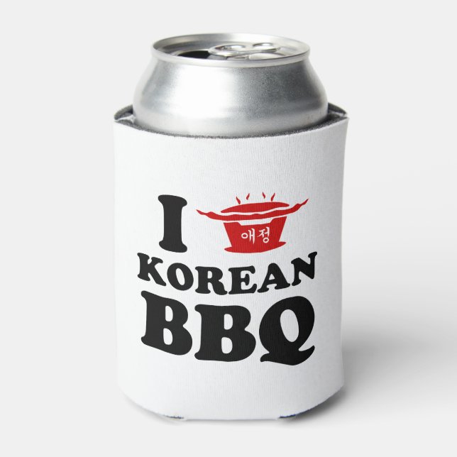 Porta-lata Eu amo churrasco coreano (고기구이) (Can Front)