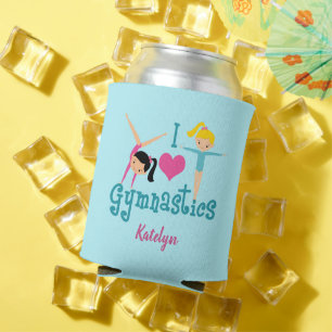 Porta-lata Eu Amo Gymnastics Belas Crianças Personalizadas Mo