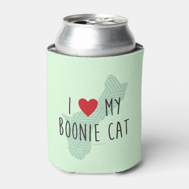 Porta-lata Eu Amo Meu Gato De Boonie Verde) (Can Front)