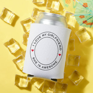 Porta-lata Eu Amo Meu Incrível Coração de Texto Foto Namorada