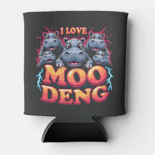 Porta-lata Eu Amo Moo Deng Baby Hippo Amantes