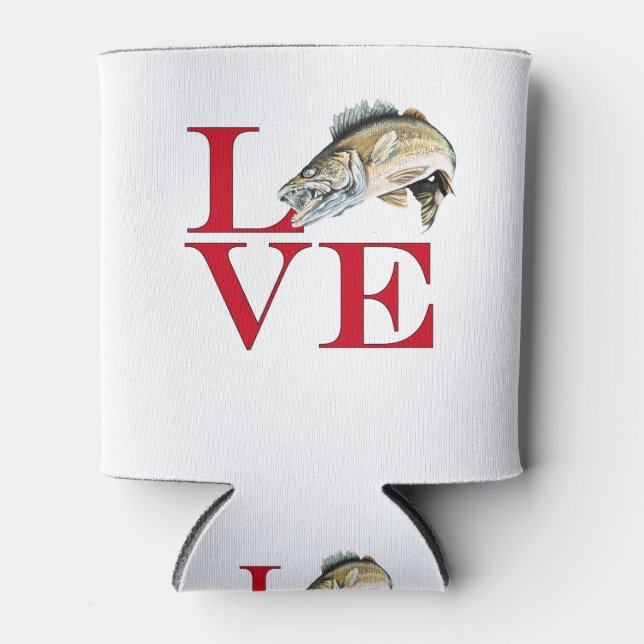 Porta-lata Eu Amo Walleye (Frente)