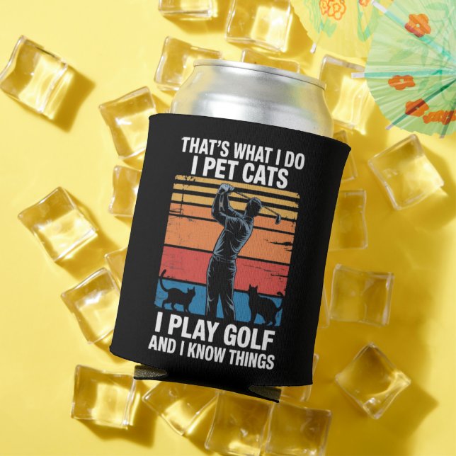 Porta-lata Eu Cuido de Gatos que Jogam Golfe & Conhecem Coisa (Verão in situ)