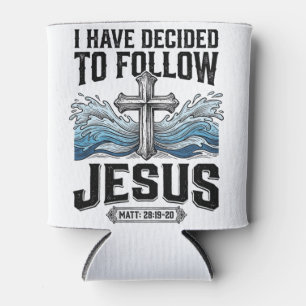 Porta-lata Eu Decidi Seguir Jesus Camiseta Vintage