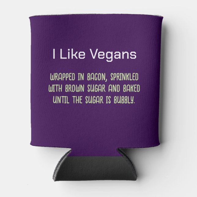 Porta-lata Eu Gosto de Veganos Piada Ofensiva (Frente)