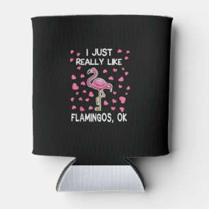 Porta-lata Eu Gosto Muito De Flamingos, Ok Flamingo Lover