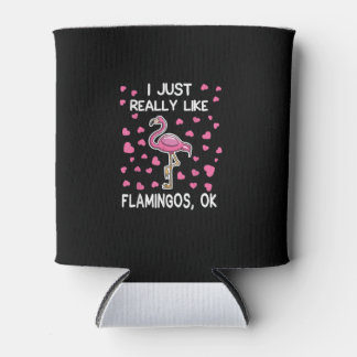Porta-lata Eu Gosto Muito De Flamingos, Ok Flamingo Lover