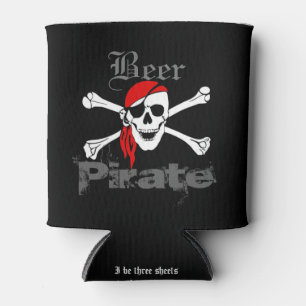 Porta-lata Eu seja três folhas ao pirata engraçado da cerve