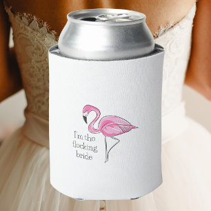 Porta-lata Eu sou a Noiva Bandada Flamingo Rosa de Solteira