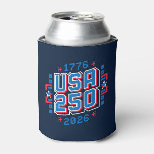 Porta-lata EUA 250 – 1776 a 2026 Pixel Art