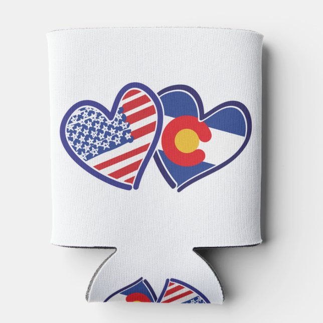 Porta-lata EUA-Colorado-Flag-Hearts (Traseira)