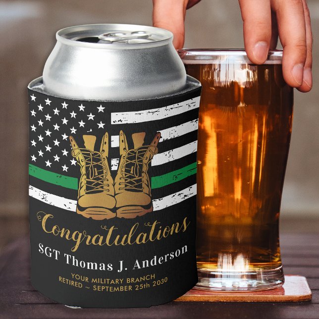 Porta-lata Exército de Reforma Militar Bota Linha Verde Fina (Criador carregado)