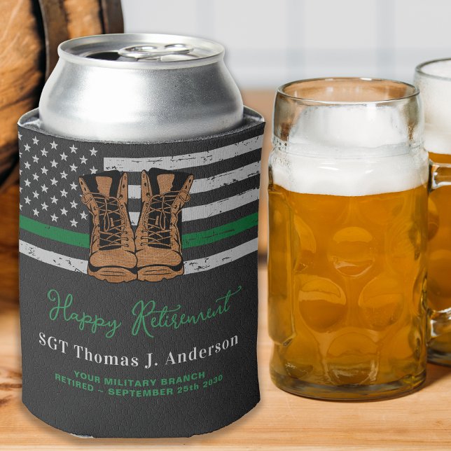 Porta-lata Exército Militar de Leather Bota Linha Verde (Criador carregado)