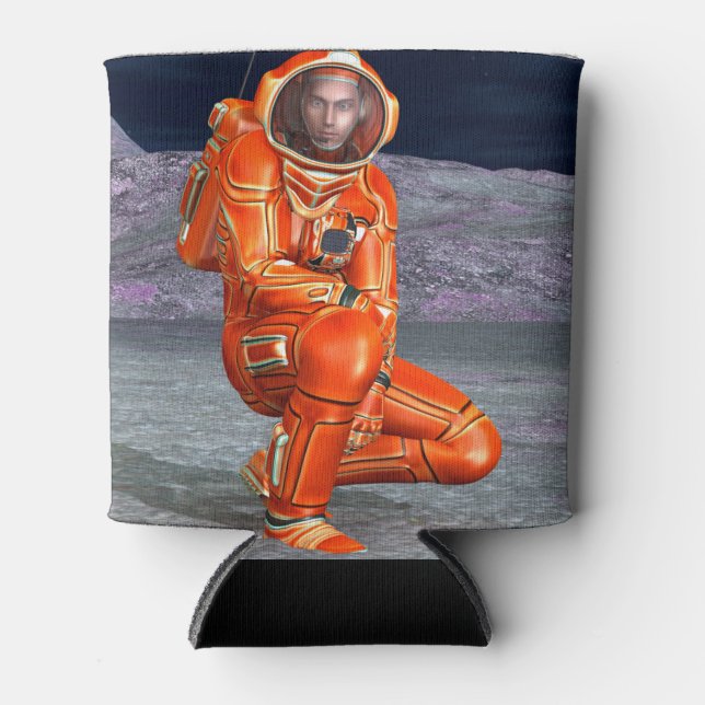 Porta-lata Explorador de Marte Astronauta Planeta Alien Arte  (Frente)
