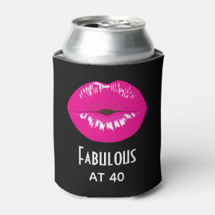 Porta-lata Fabuloso em 40 Lábios rosa-quente glamourosos
