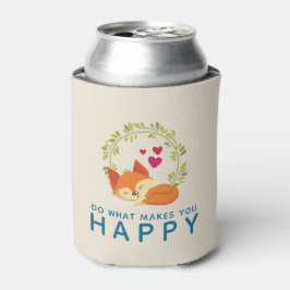 Porta-lata Faça o que te faz feliz dormindo com corações