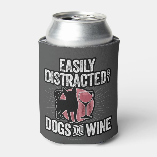 Porta-lata Facilmente distraído por cães e vinhos (Can Front)