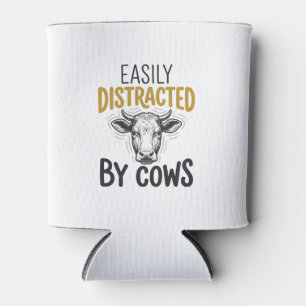 Porta-lata Facilmente Distraído Por Vacas Camisa Engraçada Pa