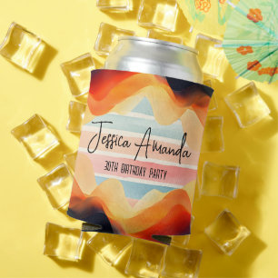 Porta-lata Faixa Colorida Personalizada de Aquarela Brilhante