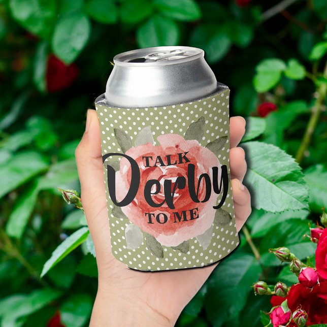 Porta-lata Fale Derby comigo Floral (Talk Derby to Me Floral Can Coolers)