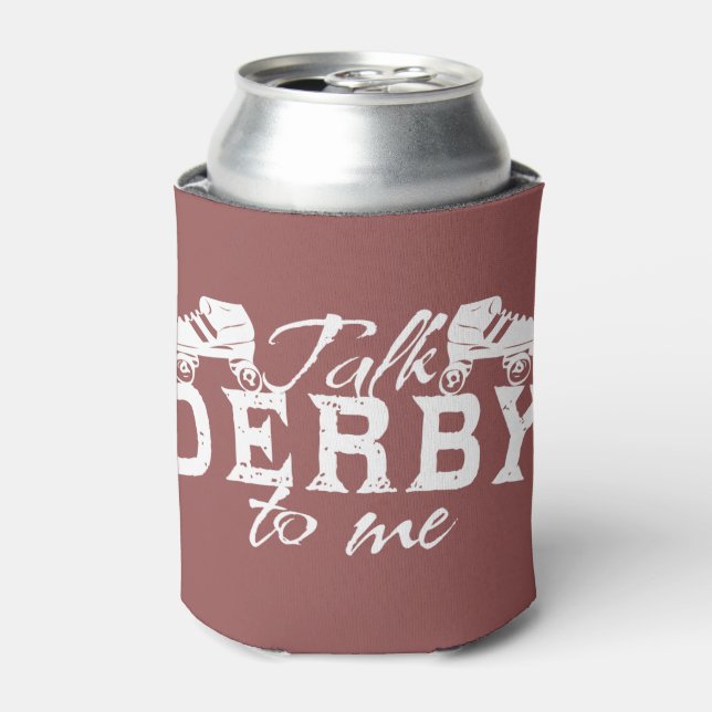 Porta-lata Fale sobre Derby comigo, Roller Derby (Can Front)