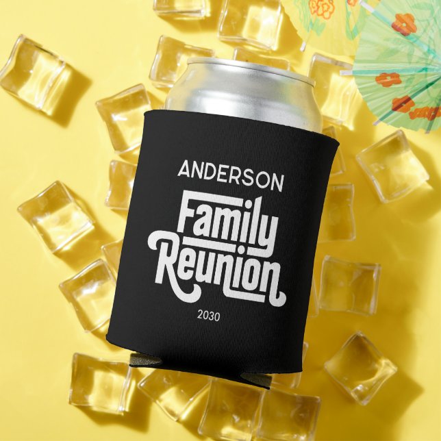 Porta-lata Family Reunion Modern Black White Potluck Drink (Verão in situ)