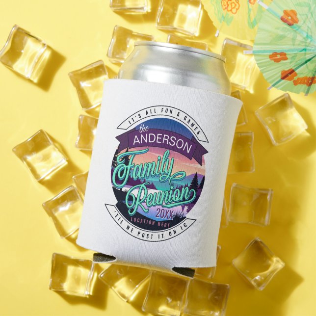 Porta-lata Family Reunion Mountain Lake Landscape Dk ID1126 (Verão in situ)