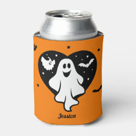 Porta-lata Fantasma Bonita Do Halloween Com Coração E Bat