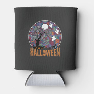 Porta-lata Fantasma da Árvore Assombrada de Halloween e Gato