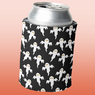 Porta-lata Fantasma Halloween Preto e Branco