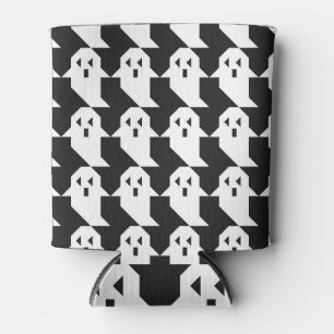 Porta-lata Fantasmas do Halloween: padrão geométrico sem cost
