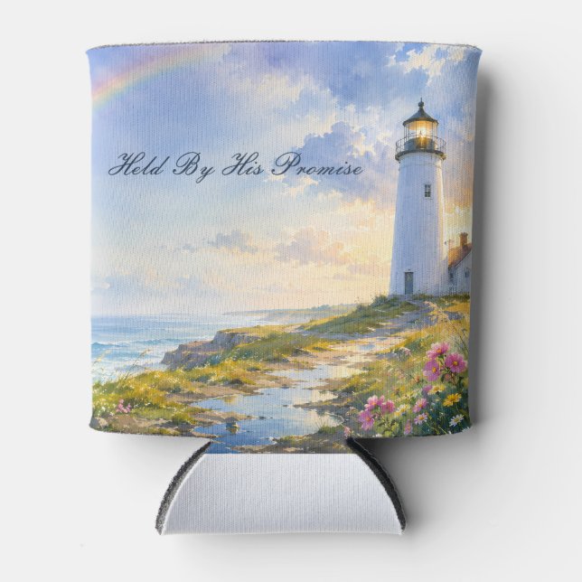 Porta-lata Farol Arco-íris Aquarela Costeira (Frente)