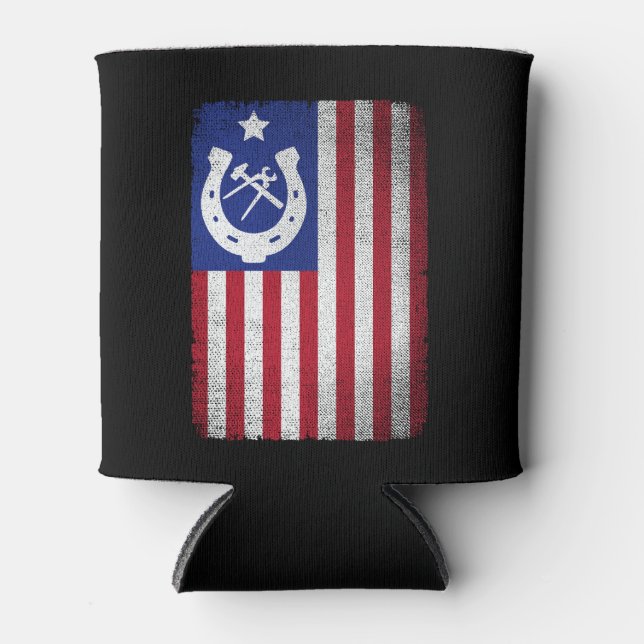 Porta-lata Farrimento da Ferradura da Bandeira Americana (Frente)