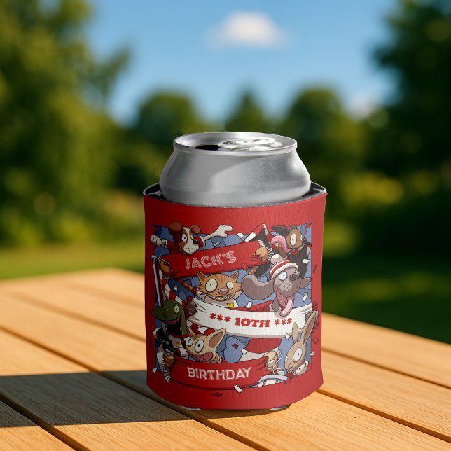 Porta-lata Fãs De Animais Engraçados Aniversário Adicione O N (Criador carregado)