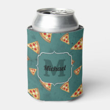 Fatias de pizza legais padrão vintage azul-turques