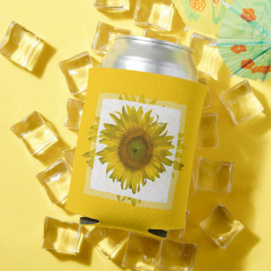 Porta-lata Favor amarelo do casamento do girassol
