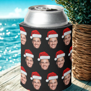 Porta-lata Favor de aniversário com rosto de Natal personaliz