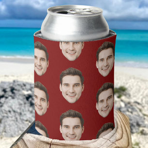 Porta-lata Favor de aniversário com rosto personalizado para 
