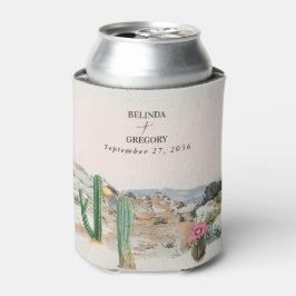 Porta-lata Favor de casamento Boho Cactus Deserto Aquarela