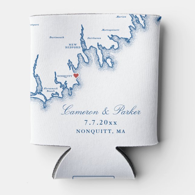 Porta-lata Favor de Casamento Mapa Nonquitt (Frente)