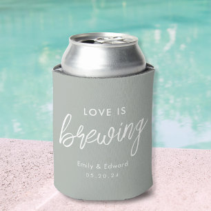 Porta-lata Favor de casamento Modern Sage Love is Brewing