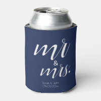 Favor de casamento moderno em negrito Navy Mr & Mr