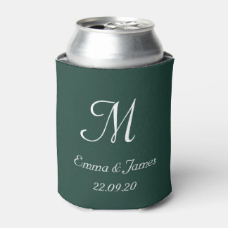 Porta-lata Favor de casamento moderno em verde esmeralda mono